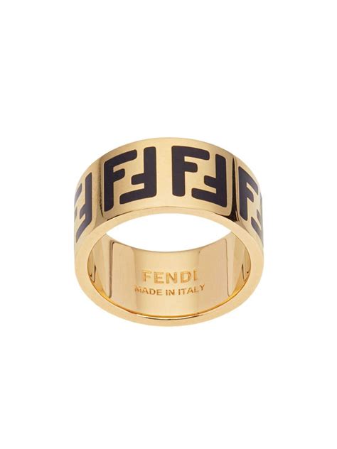 fendi gold and black ring|fendi gold finish rings.